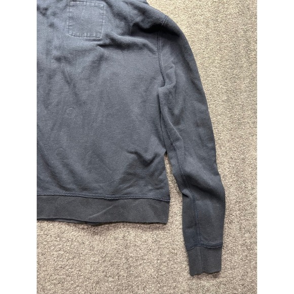 Hollister Hoodie Women Medium Navy Blue Button Front Logo Sleeve Sweatshirt - Picture 16 of 16